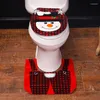Toilet Seat Covers Christmas Cover Santa Claus And Rug Set For Bathroom Ornament