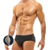 Homens Swimwear Com Push Pad Cor Sólida Sexy Malha Costura Troncos De Natação Biquíni Europeu Americano Moda Cintura Baixa Praia Surf