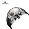 Montres-bracelets Reef Tiger Montre automatique de luxe pour hommes Tonneau Tourbillon Mains lumineuses Calendrier 100m Montre-bracelet mécanique de sport étanche