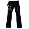 Jeans pour hommes Designer Amirs Mens Jean 2023 Classic Black Snake Puzzle Slp Slim Cut Small Leg Fashionge66