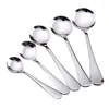 Spoons Stainless Steel Coffee Spoon Round Head Korean Style Thickening Honey Dessert Gift Mixing Kitchen Tools