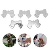 Dog Collars 10pcs Id Tags Bow Shape Name Pet Tag Stainless Steel