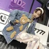 Harajuku jeans Deming jas damesmode patch beer pop denim jasje dames straatkleding vest 240131
