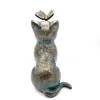 Cat Butterfly Statues Figurine Garden Outdoor Resin Animal Sculpture Decorative Gardening Accessories 240122