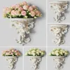 Vases Cupid Angel Shape Flower Pot Shelf Art Living Room Home Decoration Crafts Rococo Wall Hanging Garden Plaster Corbel Stereosc342o