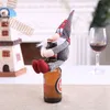Juldekorationer Cartoon Santa Swedish Gnome Doll Wine Bottle Bags Cover Year Party Champagne Holder Home Table Decor Gift298b