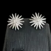 DY 19mm Sparkling Cubic Zirconia Stud Earrings Stylish Chic Double-layer Star Design White Gold Plated for Women 240123