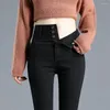 Kvinnors jeans hög midja knappar fly vit blyerts kvinnor svart stor storlek 5xl mager denim leggings byxor fotledslängd stretch vaqueros