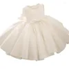 Flicka klänningar barn flickor fest vit prinsessa 1 år födelsedag dop baby klänning bröllop eid för dopklänningar