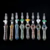 10mm joint Mini Glass Bong Smoking Hand Pipes Borosilicate Nector Collector With Titanium Quartz Ceramic Nail Oil Burner Dab Rigs Small Water Pipe NC Kits