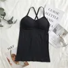 Women's Tanks Crop Top Sexy Women Built In Bra Padded Tank Female Breathable Fitness Camisole Tops Solid Slim Summer 2024 Vest Singlet