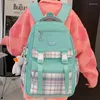 Sacs d'école à la mode Kawaii femmes sac à carreaux collège femme sac à dos mode dame mignon fille treillis voyage ordinateur portable étudiant