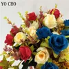 Wedding Flowers Colorful Silk Rose Bridal Bouquet Artificial Flower Decoration Fake Selling In 2024