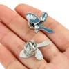 Brooches Cartoon Cuckoo Hummingbird Bird Zinc Alloy Metal Brooch Student Canvas Bag Charm Badge Enamel Pins Shirt Custom Lapels Jewelry