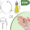 Chaveiros Acrílico Transparente Key Ring Set Clear Round Blanks com Tassels Jump Rings