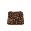 Short Fur Leopard Shell Cosmetic Bag Monogramming PU Strap Makeup Bag Light Weight Multi Purpose Handbag DOMIL2669