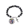 Hängsmycken grossist 4 färger sublimering armband värmeöverföring hänge rosenkrans pärla kors jesus metall hav frakt droppe leverans hem dhgip