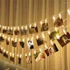 Saiten Garland Karte PO Clip Sade Lichter 1,5 m 10LEDS LED Fairy Light Weihnachten Schlafzimmer DIY -Wäschespiellformen Batterie Weihnachtslampe