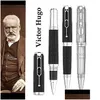 볼 포인트 펜 도매 2023 Limited Writers Edition Victor Hugo Signature Rollerball Pen 동상 캡 사무실 쓰기 편지지 DHY2S