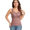 Women's Shapers Thermal Tank Top For Women Cold Weather Warm Underwear Vest With Buit-in Bra Lace Camisole Undershirt Tops Soft Under