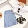 Clothing Sets Summer Girls Clothes Set Teen Girl Skirt Short-sleeved T-shirt Two-piece Children's Baby Suit Split 3-14Y