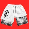 Y2k verão homens streetwear anime berserk oversize ativo atlético ginásio calças curtas treinamento de fitness treino pista shorts roupas 240131