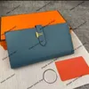 High-end designer portemonnees Luxe tassen Handtassen Top Koeienhuid Lange slanke portemonnee Medium Lizhi-patroon Dames in casual stijl Leren rijbewijstas