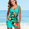 Grande taille deux pièces maillots de bain maillots de bain femmes fleur imprimé été grands maillots de bain Tankini maillots de bain Sexy Bikini maillot de bain 240118