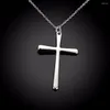 Pendant Necklaces Lekani Arrival Cool Girl Simple Cross 925 Sterling Silver Fine Jewelry Clavicle Chain N425220B
