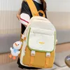 Sacs d'école Mode Femme Jaune Sac de livre étanche Haute capacité Femmes Kawaii Lady Ordinateur portable Trendy Voyage College Sacs à dos Fille