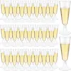 Disposable Cups Straws 25pcs Champagne Flutes Plastic Glasses Wine Toasting Wedding Party Cocktail