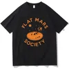 Men's T Shirts Funny Flat Mars Society Graphic T-Shirts Men Women Pure Cotton Shirt Oversized Hip Hop Aesthetic Short Sleeve Street Tee