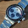 Diğer Saatler 7750 Zaman Retro Kombinasyon Panda Panda Watch Mens Quartz Yuvarlak Yün Su Geçirme Taşımacılığı Japon VK63A Hareketi J240131