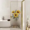 Window Stickers Frosted Privacy Protection Film Watercolor Sunflower Stained Glass Sticker Living Room337g