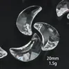 Chandelier Crystal 5PCS 20MM Transparent Moon Beads Sun Catcher Prism Pendant DIY Parts Home Wedding Decor Accessories Crafts