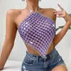 Women's Tanks Cotton Muscle Women Solid Color Sexy Lace Up Halter Neck Backless Crop Cropped Camisole Breathable Shirts