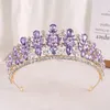 Hair Clips Baroque Leaf Flowers Rhinestone Crown Wedding Party Crystal Tiara