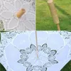 Paraplyer radie 15/30 cm bröllopsdekor spets hantverk paraply trähandtag pografi brudtärna