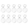 100 pièces Po porte-clés circulaire Transparent blanc acrylique insérer Po cadre photo porte-clés bricolage anneau fendu porte-clés 242m