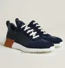 Famous Brand Men Bouncing Sneaker Shoes Calfskin Suede Leather White Black Blue Runner Sports Goatskin Light Sole Low Top Trainers Wholesale Walking with Box