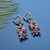 Orecchini DreamCarnival1989 Nuovi orecchini antiquali colorati per donne in stile fiore vintage Fuchsia zircone da appuntamenti di gioielli navi drop we3874fu