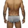 Roupa de banho masculina marca cuecas de natação sexy cintura baixa com almofada push-up preto branco listra shorts troncos boxers homem nadar praia