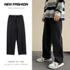Pantaloni da uomo 2024 Primavera Streetwear Jeans larghi uomo moda coreana allentati dritti gamba larga abbigliamento di marca maschile nero azzurro