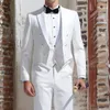 Costumes pour hommes, manteau blanc, smoking de fête de mariage, 3 pièces sur mesure, Costume Terno pour marié, à la mode, 2024