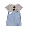 Clothing Sets Summer Girls Clothes Set Teen Girl Skirt Short-sleeved T-shirt Two-piece Children's Baby Suit Split 3-14Y