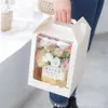 High-end Transparent PVC Window Flower Bouquet Packaging boxes Hand-carry Kraft Paper Box Gift Packaging Box11750