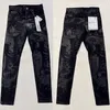 24SS Mode Hommes Splash-Ink Denim Pantalon avec des trous déchirés Bandanna Casual Vintage Washed Styles de peinture Jeans Pantalons Bas Nouvelles couleurs 0131