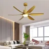 Ventilateurs de plafond 66 pouces LED moderne or avec lumières grande quantité de vent salon DC ventilateur lampe télécommande 346c