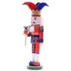 MYBLUE 37 cm Vintage Clown in legno Scultura Statua Schiaccianoci Figurine Ornamenti per bambole di Natale Accessori per la decorazione della stanza di casa 20310T