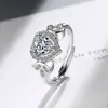 Cluster Ringe DIWENFU Echt 925 Sterling Silber Herz Diamant Ring Für Weibliche Modeschmuck Anillos de Hochzeit Box Anel